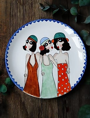 El Yapımı Tasarım Büyük Boy Çini Tabak Çekici