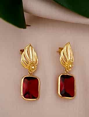 El Yapımı Tasarım Altın Kaplama Pirinç Küpe