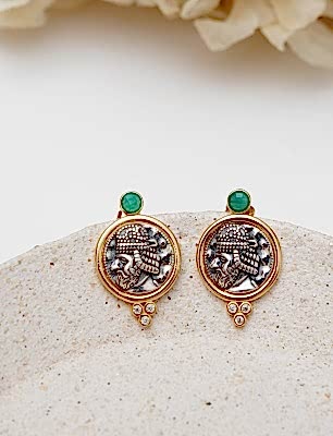 El Yapımı Tasarım Gümüş Küpe Para Tasarımlı