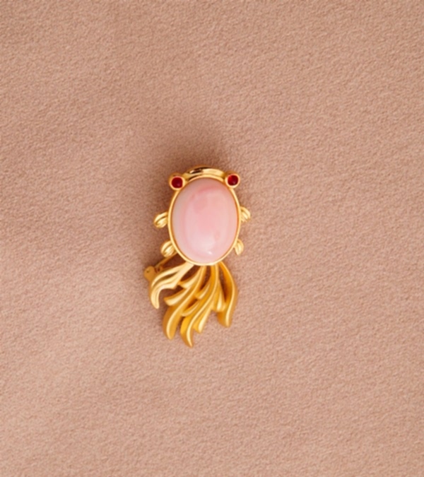 El Yapımı Balık Tasarımlı Gümüş Broş