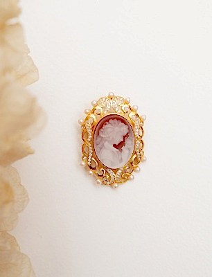 El Yapımı Tasarım Gümüş Cameo Broş