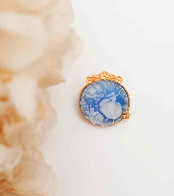 El Yapımı Tasarım Gümüş Cameo Broş