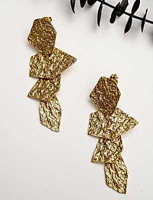 El Yapımı Tasarım Pirinç Küpe