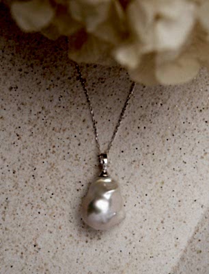 El Yapımı Altın Kaplama Gümüş Kolye Barok İncili