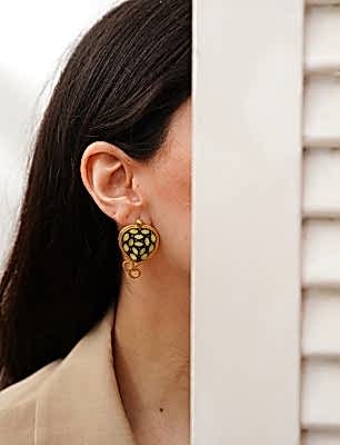 Peridot Taşlı Gümüş Küpe