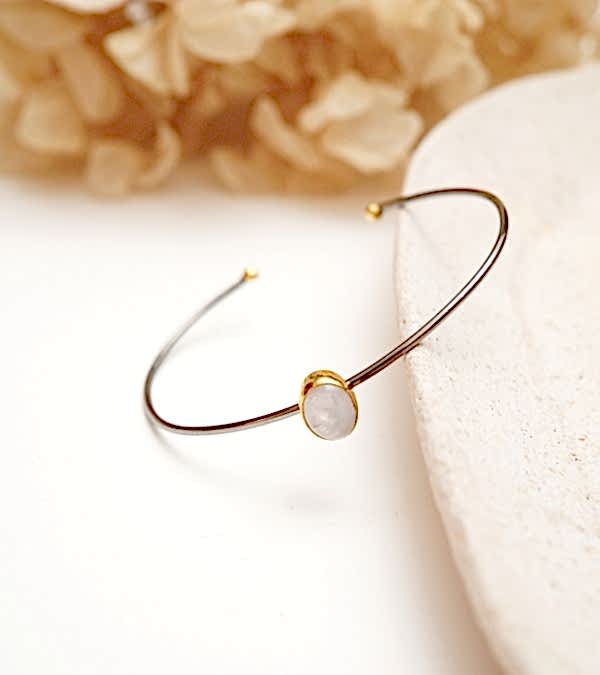 Ay Taşlı Gümüş Bileklik