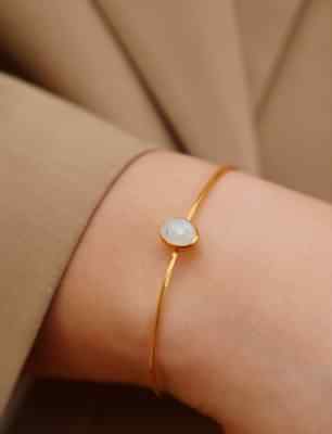 Ay Taşlı Gümüş Bileklik