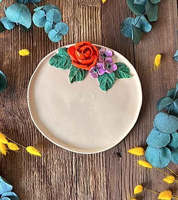 Turuncu Gül Pasta Tabak