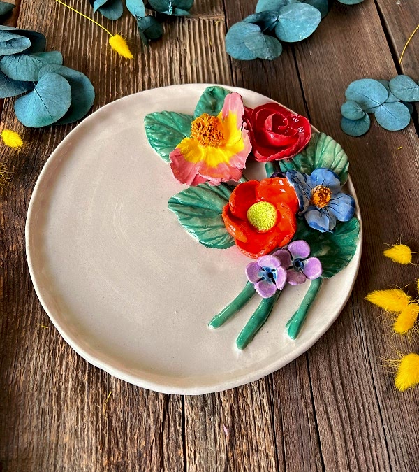 Karışık Renkli Buket Büyük Tabak