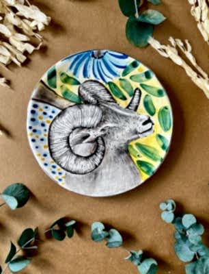 Özel Tasarım Çini Tabak Koç