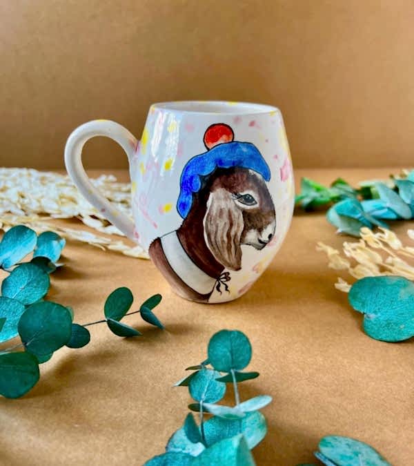 Özel Tasarım Çini Mug Keçi