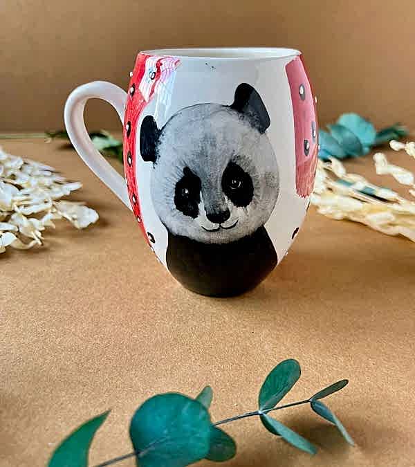 Özel Tasarım Çini Mug Panda