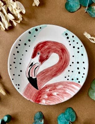 Özel Tasarım Çini Tabak Flamingo