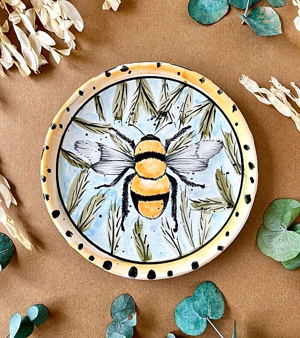 Özel Tasarım Çini Tabak Arı