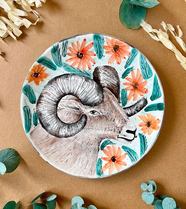 Özel Tasarım Çini Tabak Koç