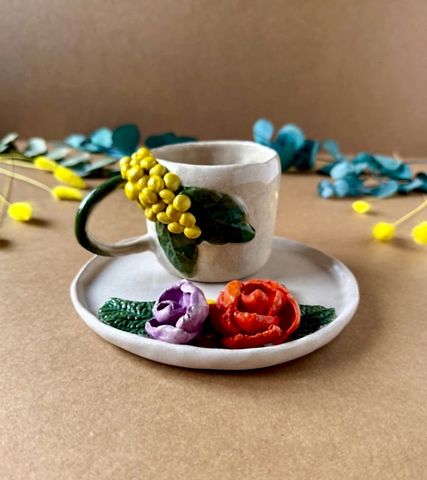 Çok Çiçekli Kahve Mug Set