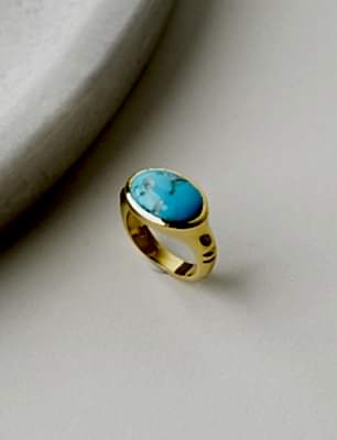 Turkuaz Taşlı Gümüş Yüzük
