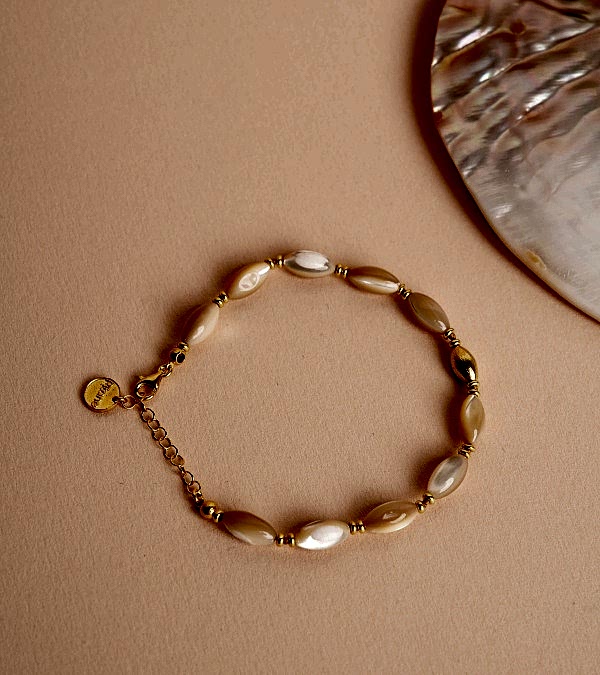 Sedef Taşlı Gümüş Bileklik