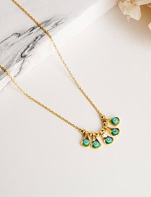 Turkuaz Taşlı Gümüş Kolye