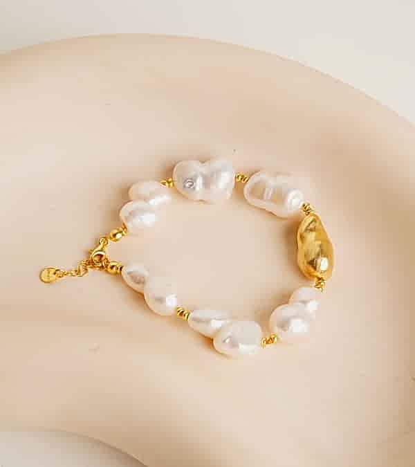 Barok İncili Gümüş Bileklik