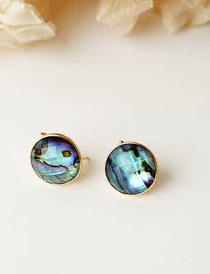 Okyanus Sedefi Gümüş Küpe