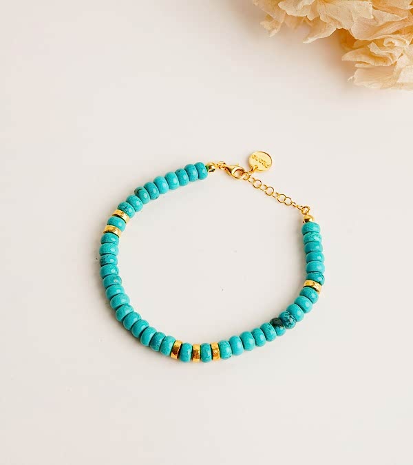 Turkuaz Taşlı Gümüş Bileklik