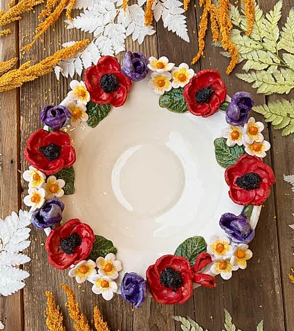 Gelincik Çiçekli Büyük Kase