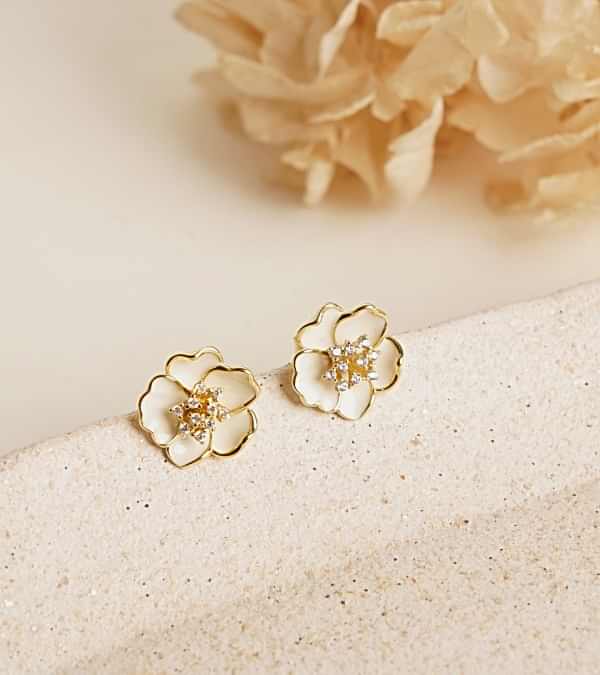 Mine İşlemeli Gümüş Küpe