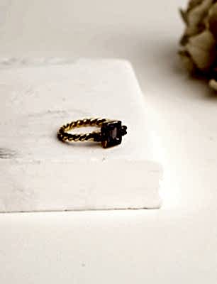 Ametist Taşlı Gümüş Yüzük