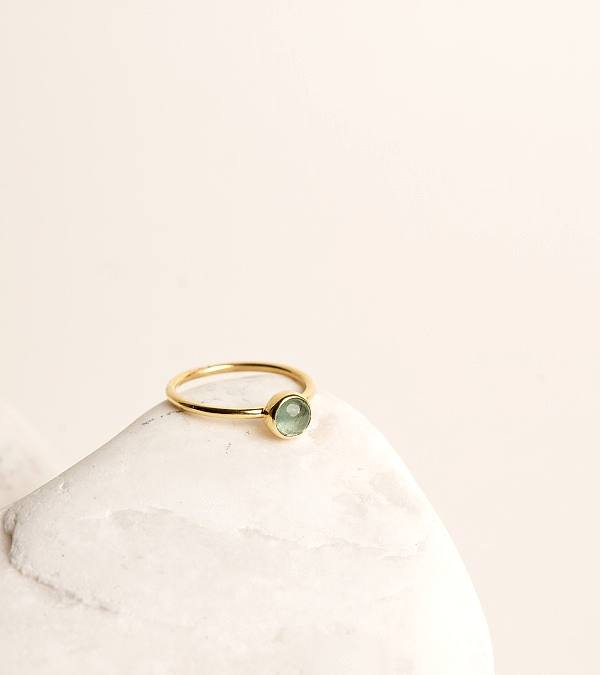 Akuamarin Taşlı Gümüş Yüzük