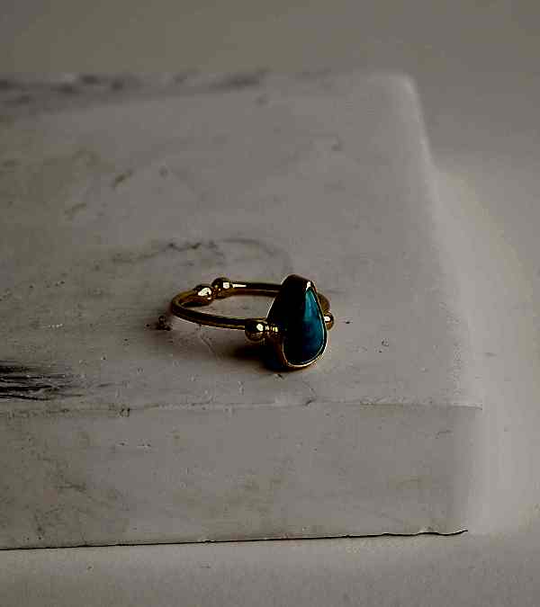 Turkuaz Taşlı Gümüş Yüzük