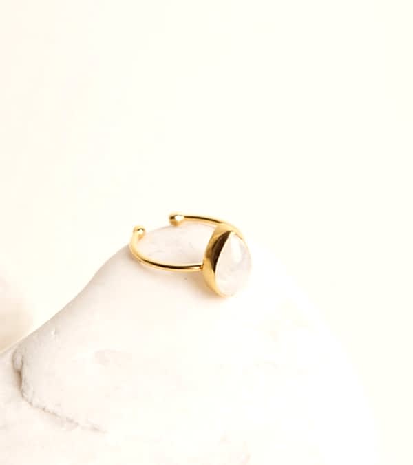 Ay Taşı Gümüş Yüzük