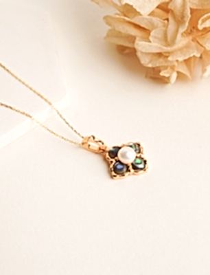 Silver Necklace with Pearls and Mother of Pearl