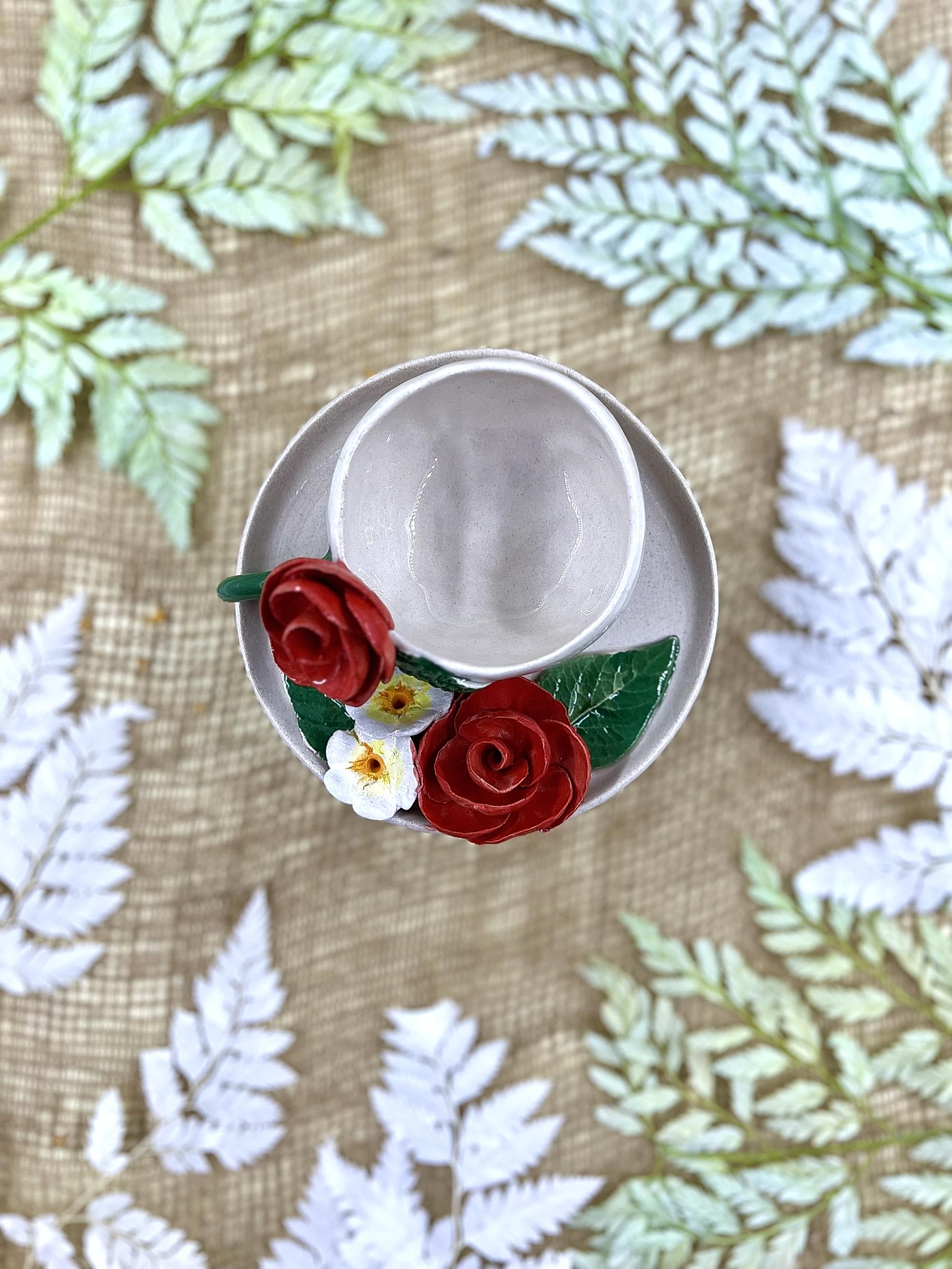 Kırmızı Güller Türk Kahvesi Fincan Set