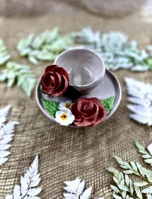 Pembe Gül Türk Kahvesi Fincan Set