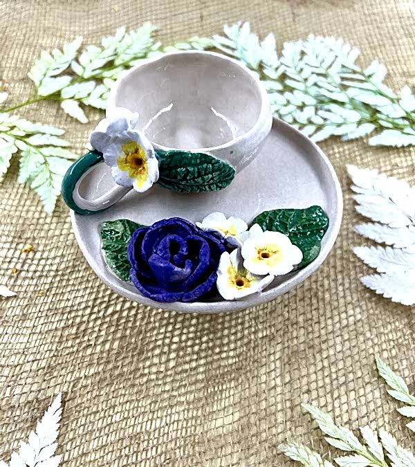 Mor Gül Türk Kahvesi Fincan Set